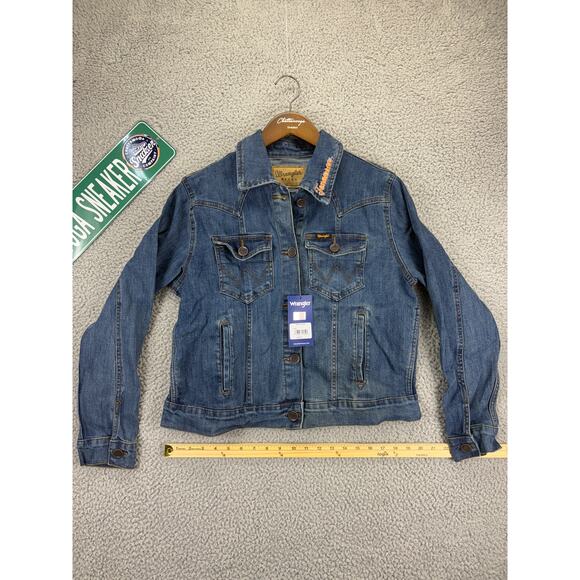 Wrangler Retro Tennessee Volunteers VOL Football Denim Jean Jacket Womens L NEW - Picture 1 of 9
